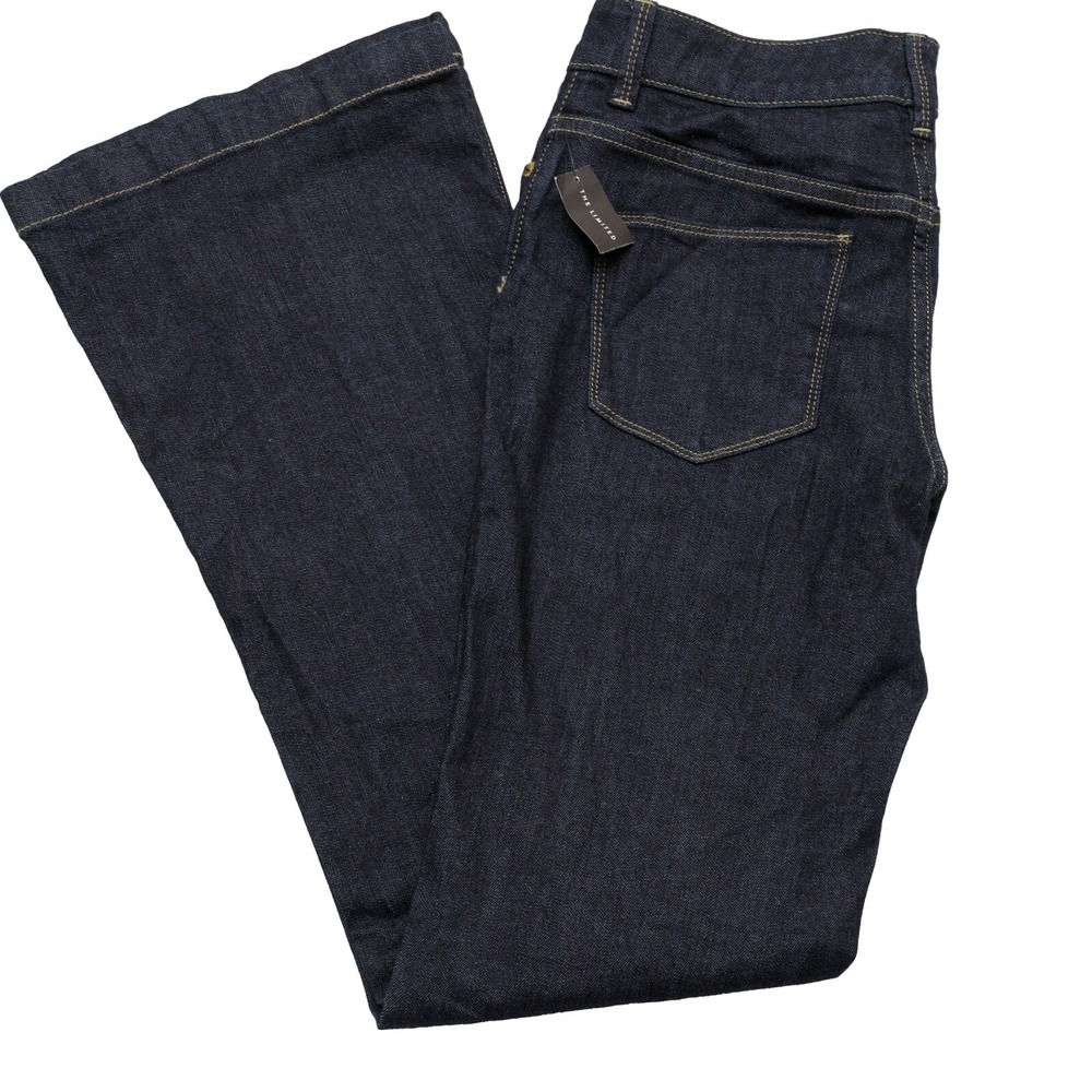 The Limited High Waist Flare Jeans Women's Size 6R Dark Wash Denim